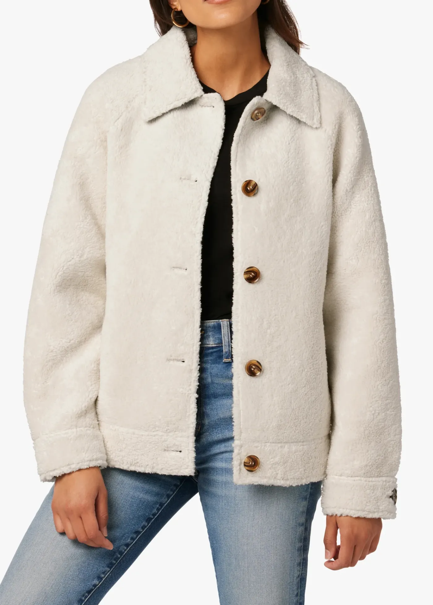 Hot BOBBIE BUTTON UP SHERPA JACKET Women JACKETS