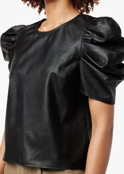 Hot KIRA VEGAN LEATHER PUFF SLEEVE TOP Women TOPS / SWEATERS