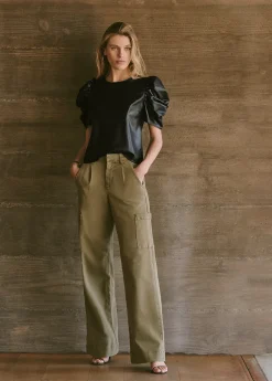 Hot KIRA VEGAN LEATHER PUFF SLEEVE TOP Women TOPS / SWEATERS