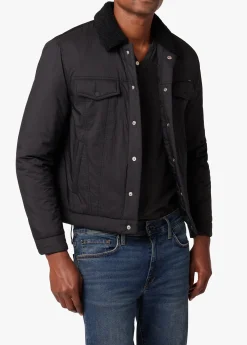 Online QUILTED BLACK TRUCKER JACKET OUTERWEAR