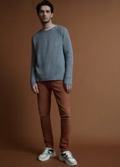 Online TEXTURED CREWNECK SWEATER SWEATERS / HOODIES