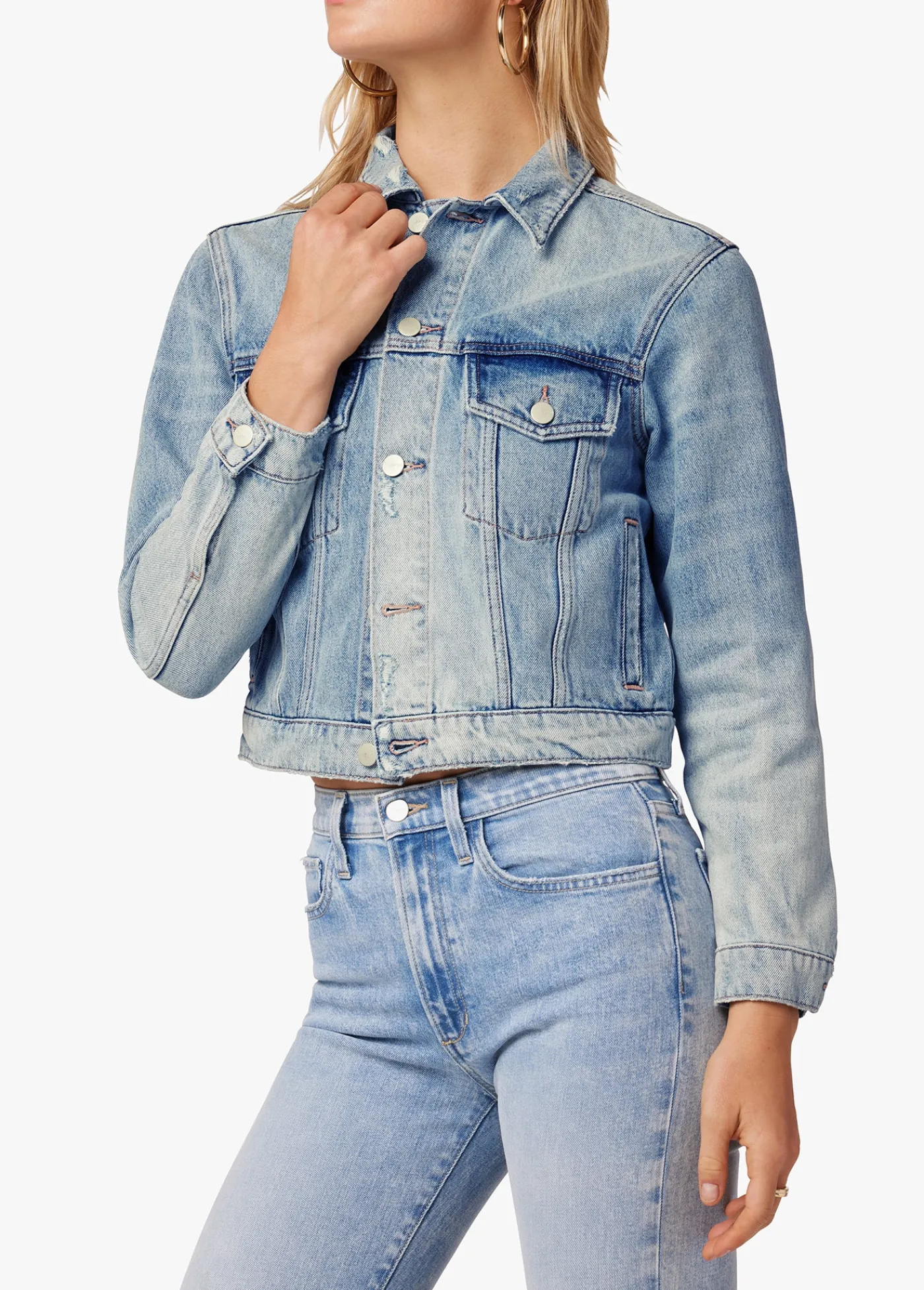 New THE JOEY SHRUNKEN DENIM JACKET Women JACKETS
