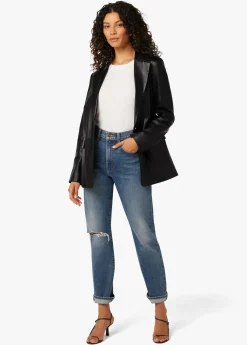 Sale THE NINA BOYFRIEND LEATHER BLAZER Women JACKETS