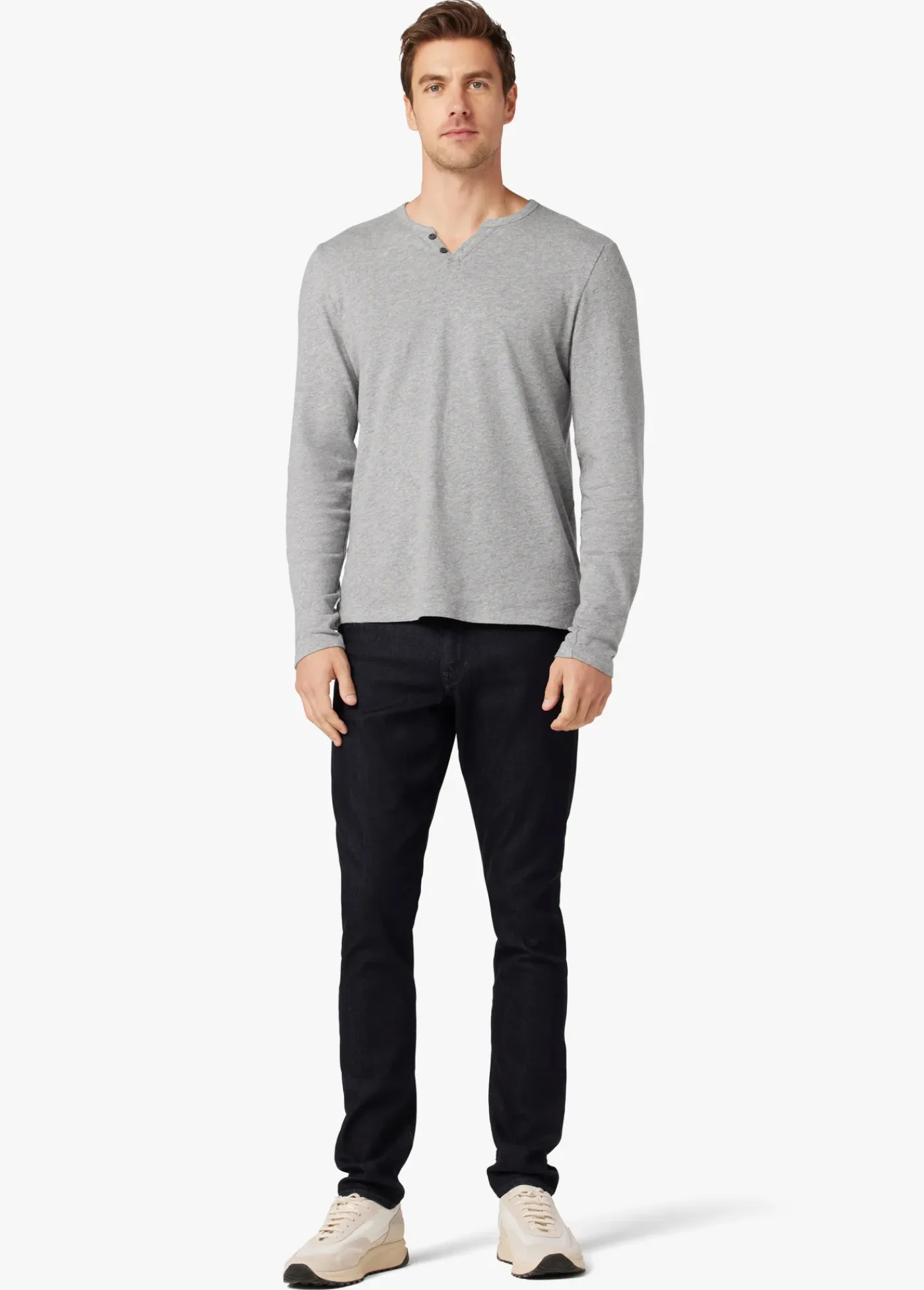 New WINTZ L/S HEMP HENLEY TOPS / TEES